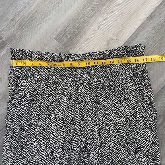 Three Dots Wide Leg Pants Chevron Black Cream XL Flowy - Picture 10 of 13